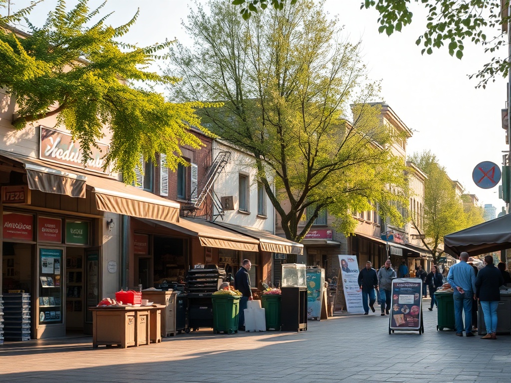 Mapa Inowrocławia z ikonami symbolizującymi różne zawody, podkreślająca perspektywy pracy w mieście w 2026 roku.